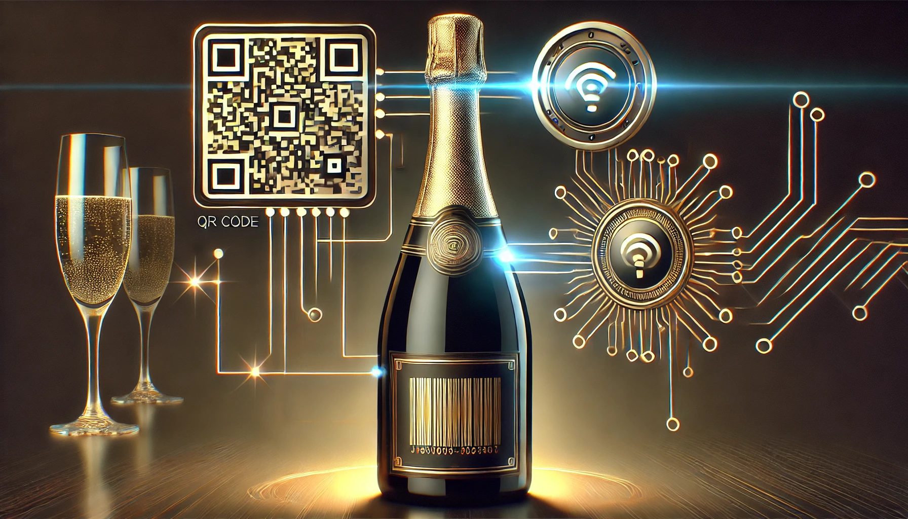 Champagne Code QR NFC Blockchain